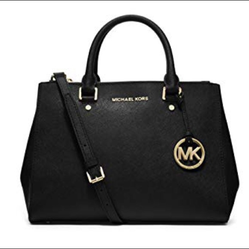 Michael Kors Sutton Satchel Saffiano Leather - Black